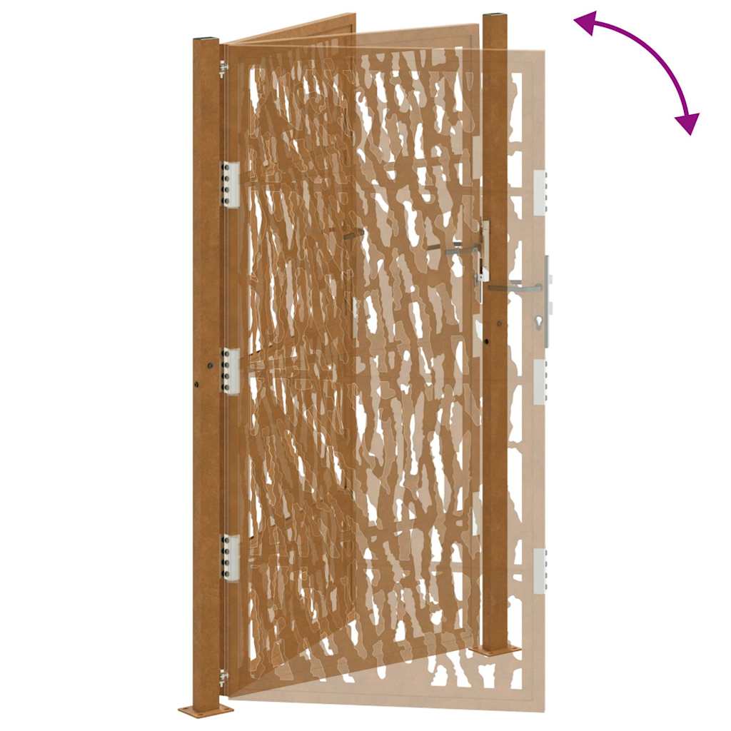 Hageport 105x180 cm oksidert stål spordesign