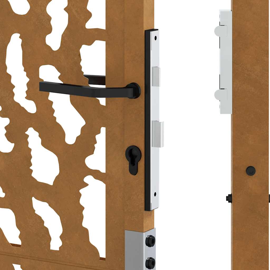 Hageport 105x180 cm oksidert stål spordesign