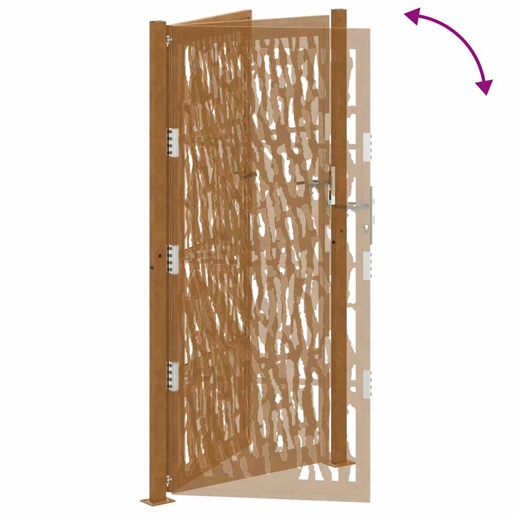 Hageport 105x205 cm oksidert stål spordesign