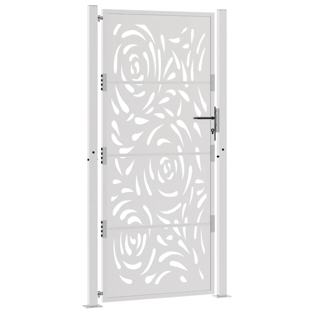 Hageport 105x205 cm oksidert stål flammedesign