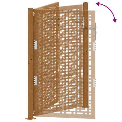 Hageport 105x155 cm oksidert stål kryssdesign