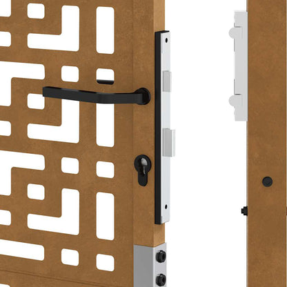 Hageport 105x155 cm oksidert stål kryssdesign