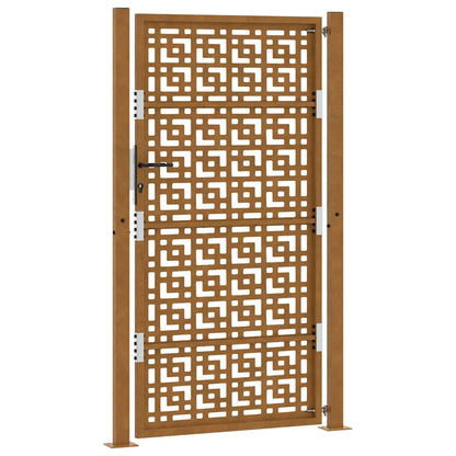 Hageport 105x180 cm oksidert stål kryssdesign