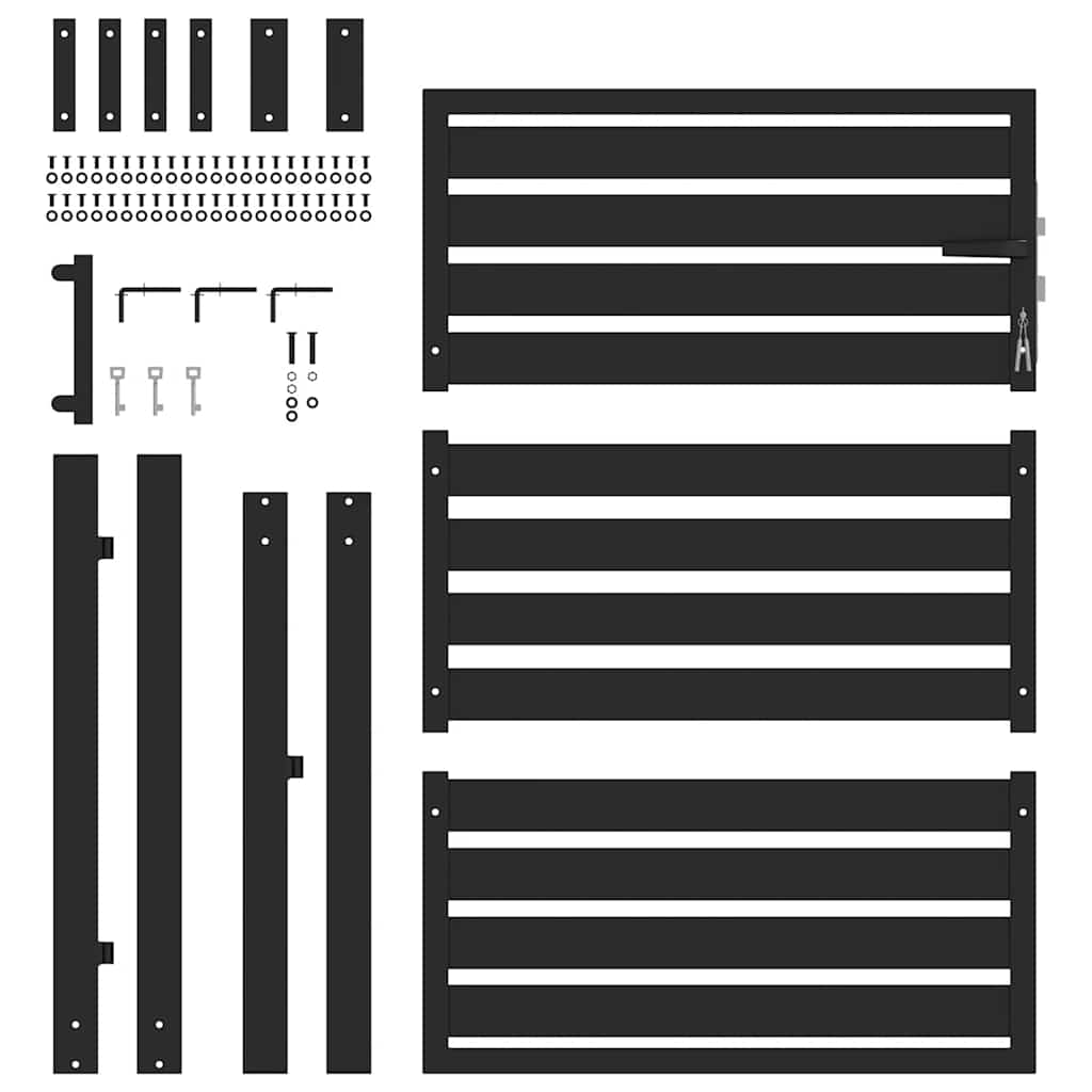 Hageport låsbar svart 100x120 cm aluminium
