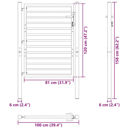 Hageport låsbar svart 100x120 cm aluminium
