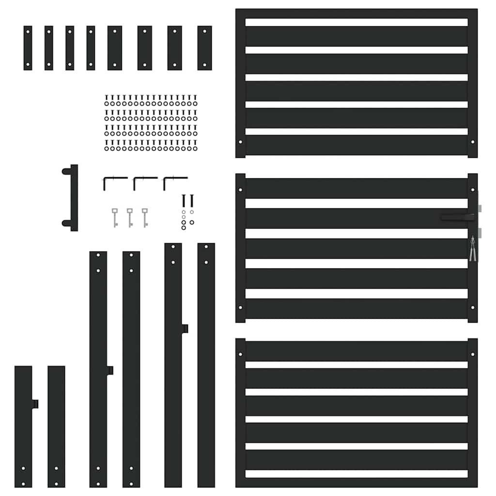Hageport låsbar svart 100x150 cm aluminium