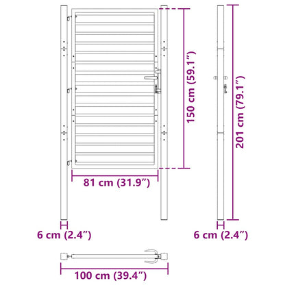 Hageport låsbar svart 100x150 cm aluminium