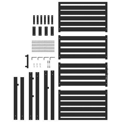 Hageport låsbar svart 100x180 cm aluminium