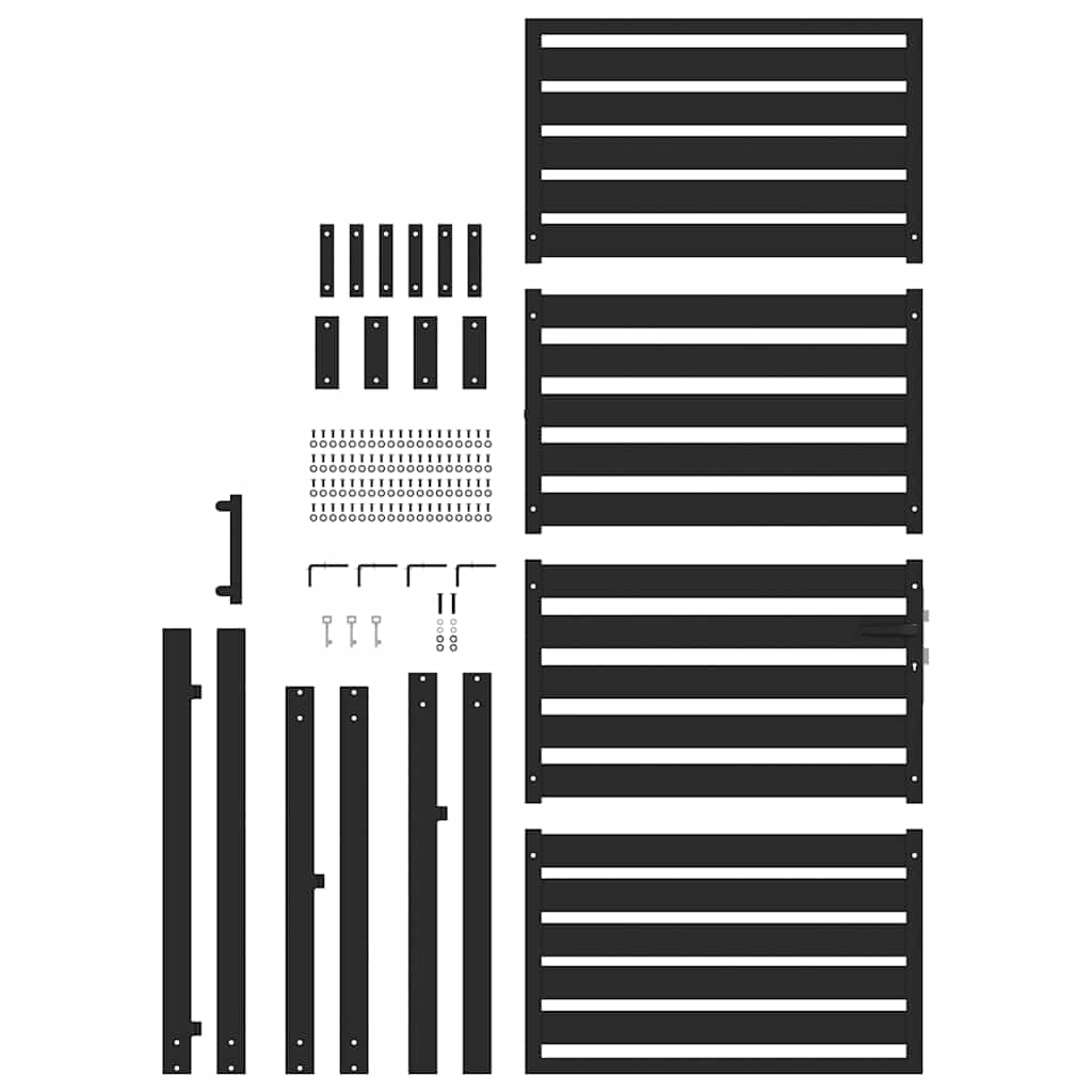 Hageport låsbar svart 100x200 cm aluminium