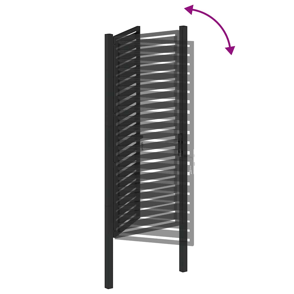 Hageport låsbar svart 100x200 cm aluminium