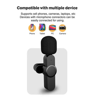 Wireless Lavalier Microphone Portable Audio Video Recording Mini Mic for Iphone Android Live Broadcast Gaming Phone Microfonoe