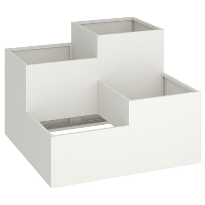 Hagekasse 100x100x60 cm Hvit Stål