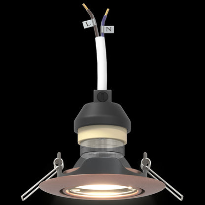 Lamper Sett med 6 Kobber 9 cm Innfelte taklamper Runde