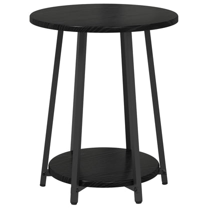Sidebord 2 stk Sort Eik Bygget Tre og Metall