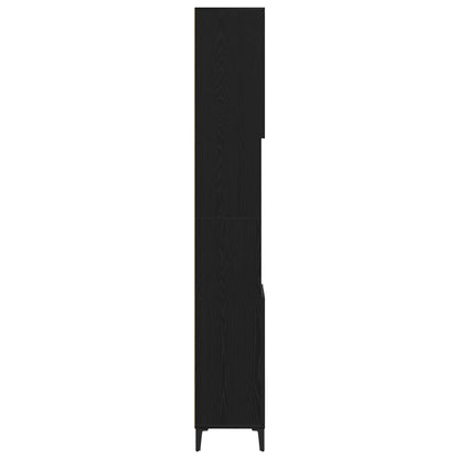Baderomsskap Svart Eik 30x30x190 cm Konstruert Tre