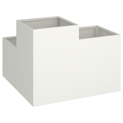 Hagekasse 100x100x60 cm Hvit Stål