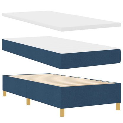 Box Spring Seng med Madras Blå 80x200 cm Stoff