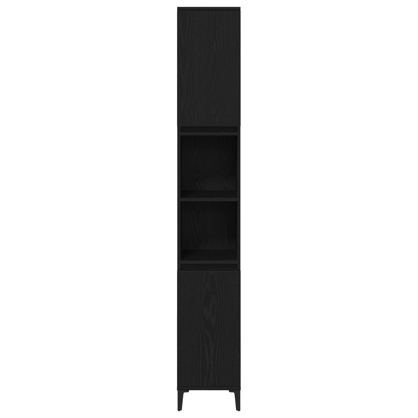 Baderomsskap Svart Eik 30x30x190 cm Konstruert Tre