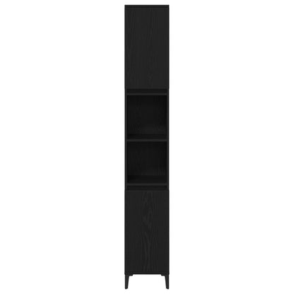Baderomsskap Svart Eik 30x30x190 cm Konstruert Tre