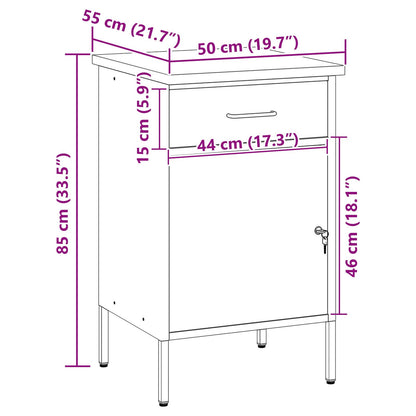 Arbeidsskap Svart 50x55x84 cm Stål