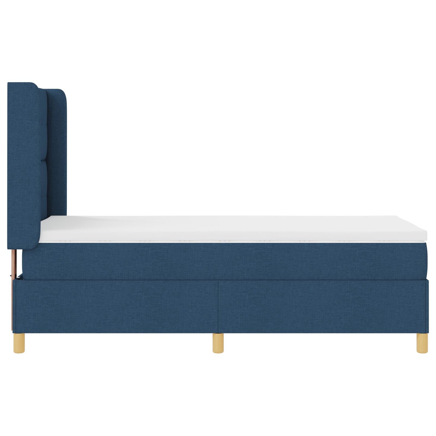 Box Spring Seng med Madras Blå 80x200 cm Stoff