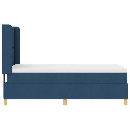 Box Spring Seng med Madras Blå 80x200 cm Stoff