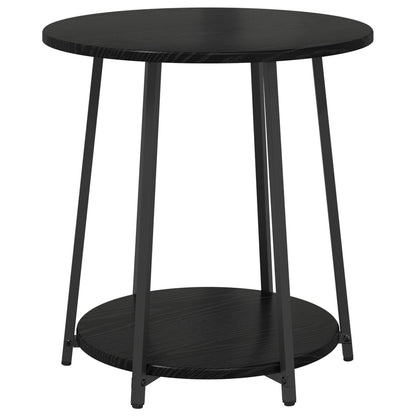 Sidebord 2 stk Sort Eik Bygget Tre og Metall