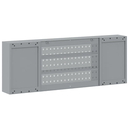 Verktøyskap Vegghengt med Pegboard Rød 150x20x55 cm Stål