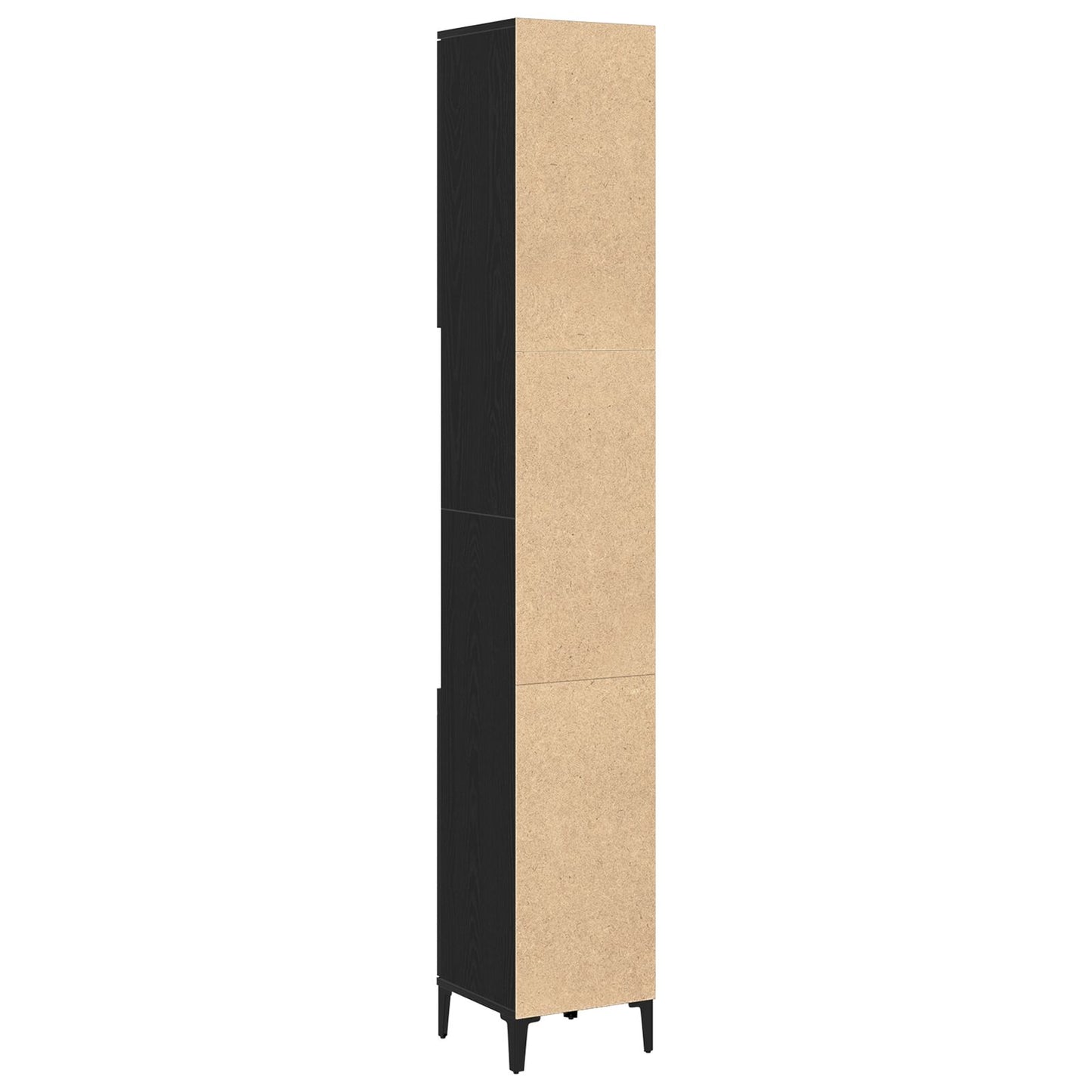 Baderomsskap Svart Eik 30x30x190 cm Konstruert Tre