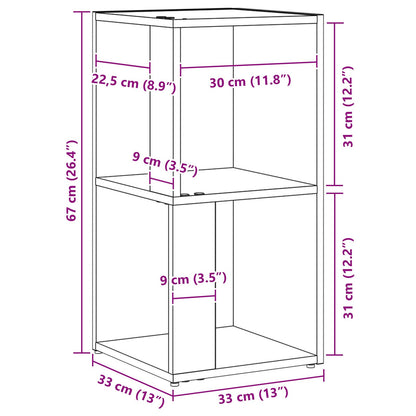 Hjørneskap Svart Eik 33x33x67 cm Konstruert Tre