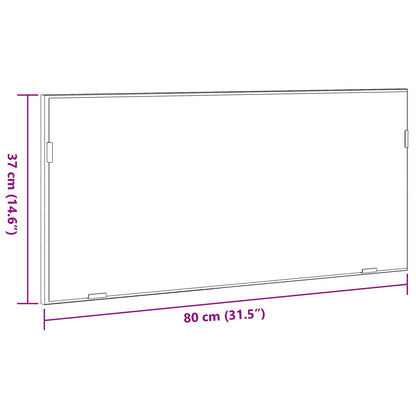 Baderom Speilskap med LED Lys Brun Eik 80x37 cm