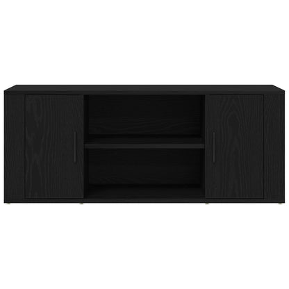 TV-benk Svart Eik 100x35x40 cm Konstruert Tre