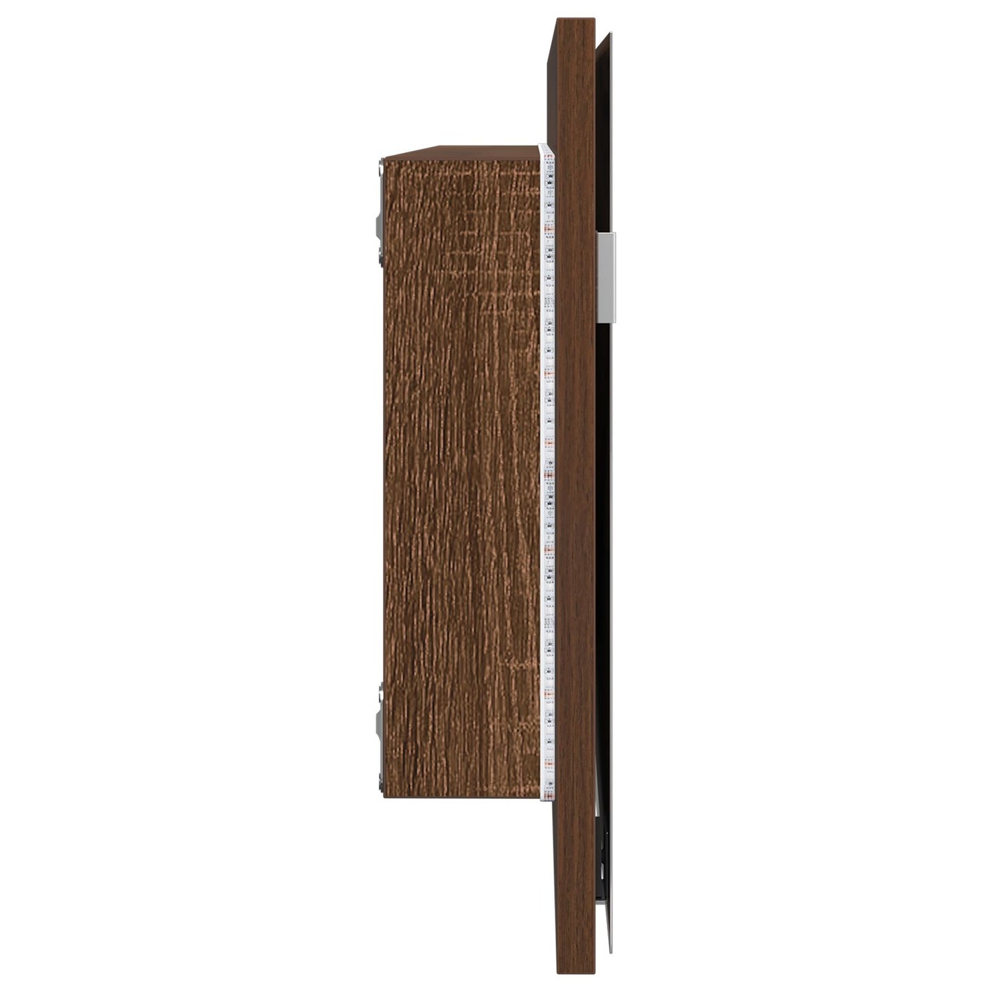 Baderom Speilskap med LED Lys Brun Eik 80x37 cm