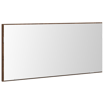 Baderom Speilskap med LED Lys Brun Eik 80x37 cm