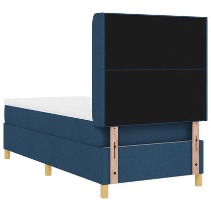 Box Spring Seng med Madras Blå 80x200 cm Stoff
