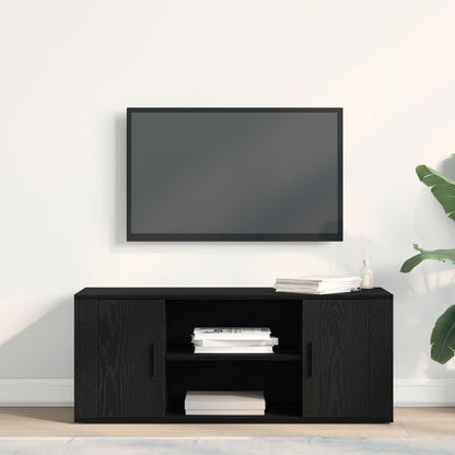 TV-benk Svart Eik 100x35x40 cm Konstruert Tre