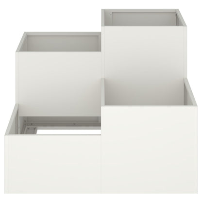 Hagekasse 100x100x60 cm Hvit Stål