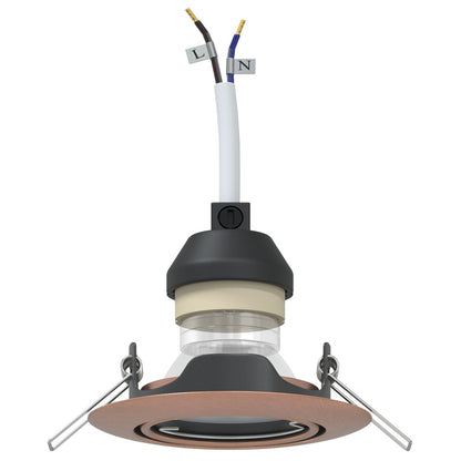 Lamper Sett med 6 Kobber 9 cm Innfelte taklamper Runde