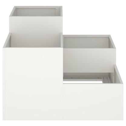 Hagekasse 100x100x60 cm Hvit Stål