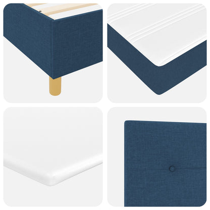 Box Spring Seng med Madras Blå 80x200 cm Stoff