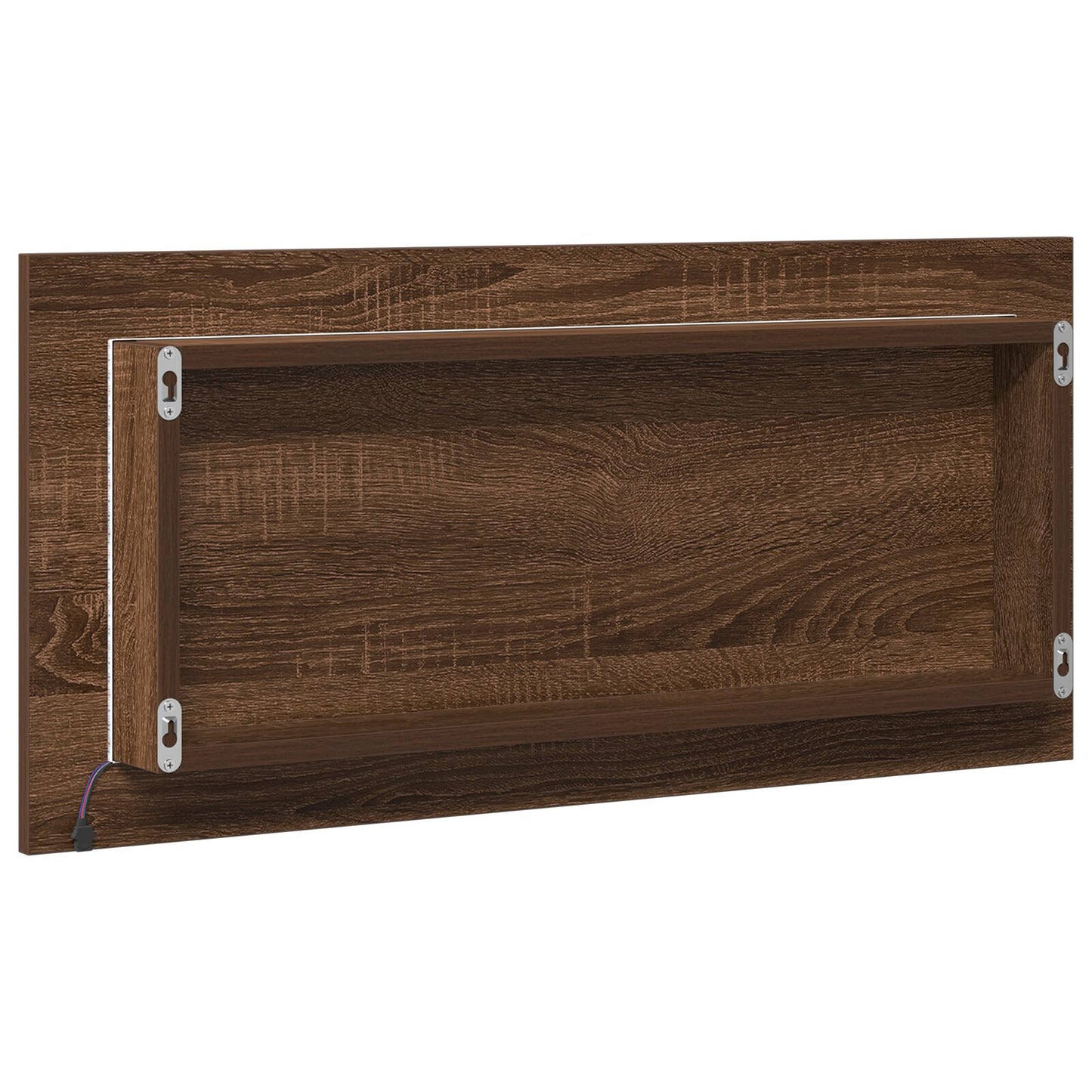 Baderom Speilskap med LED Lys Brun Eik 80x37 cm