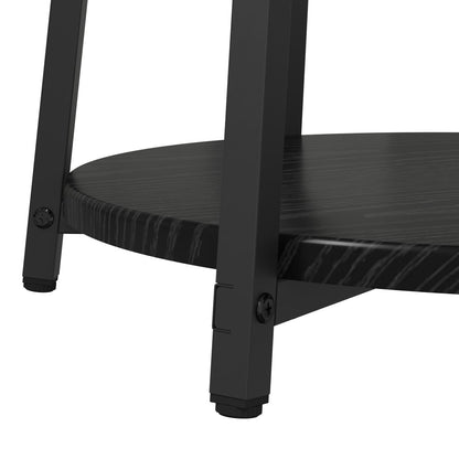 Sidebord 2 stk Sort Eik Bygget Tre og Metall