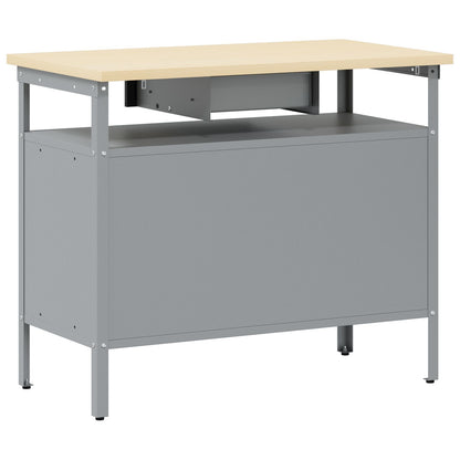 Arbeidsbenk med Låsbart Dør Svart 100x55x85 cm Stål
