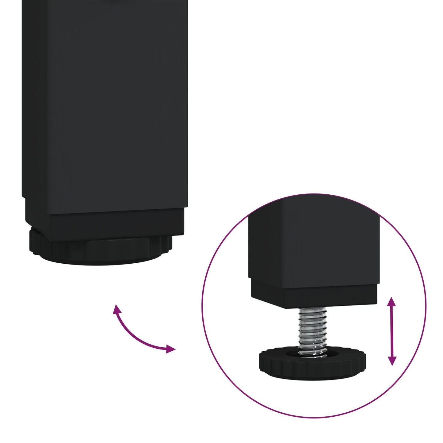Sidebord 2 stk Sort Eik Bygget Tre og Metall