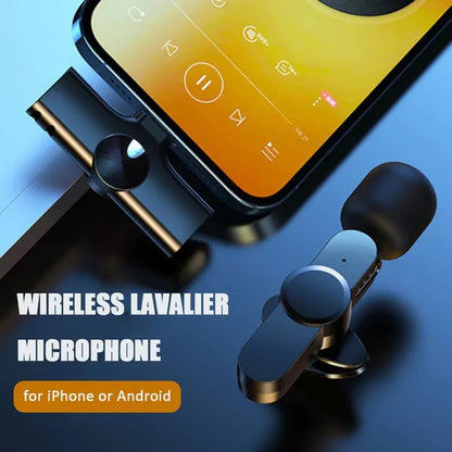 Wireless Lavalier Microphone Portable Audio Video Recording Mini Mic for Iphone Android Live Broadcast Gaming Phone Microfonoe