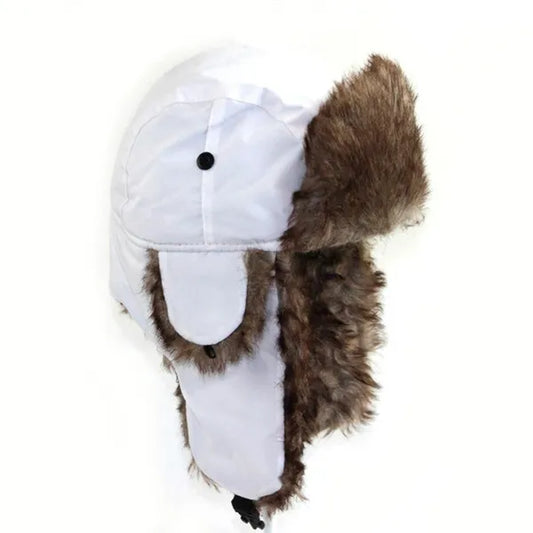 2022 Winter Russian Hat Trapper Bomber Warm Trooper Ear Flaps Cap Headwear Bonnet Men Women Winter Ski Hat Fluffy Faux Fur Cap