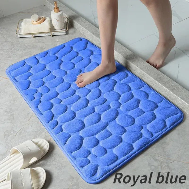 Memory Foam Bath Mat Cobblestone Bathroom Rugs Super Water Absorbent Bath Mats for Bathroom Machine Washable Bath Rugs