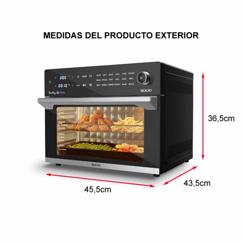 Airfryer+ovn+dehydrator og grill -Sunn cook pro-