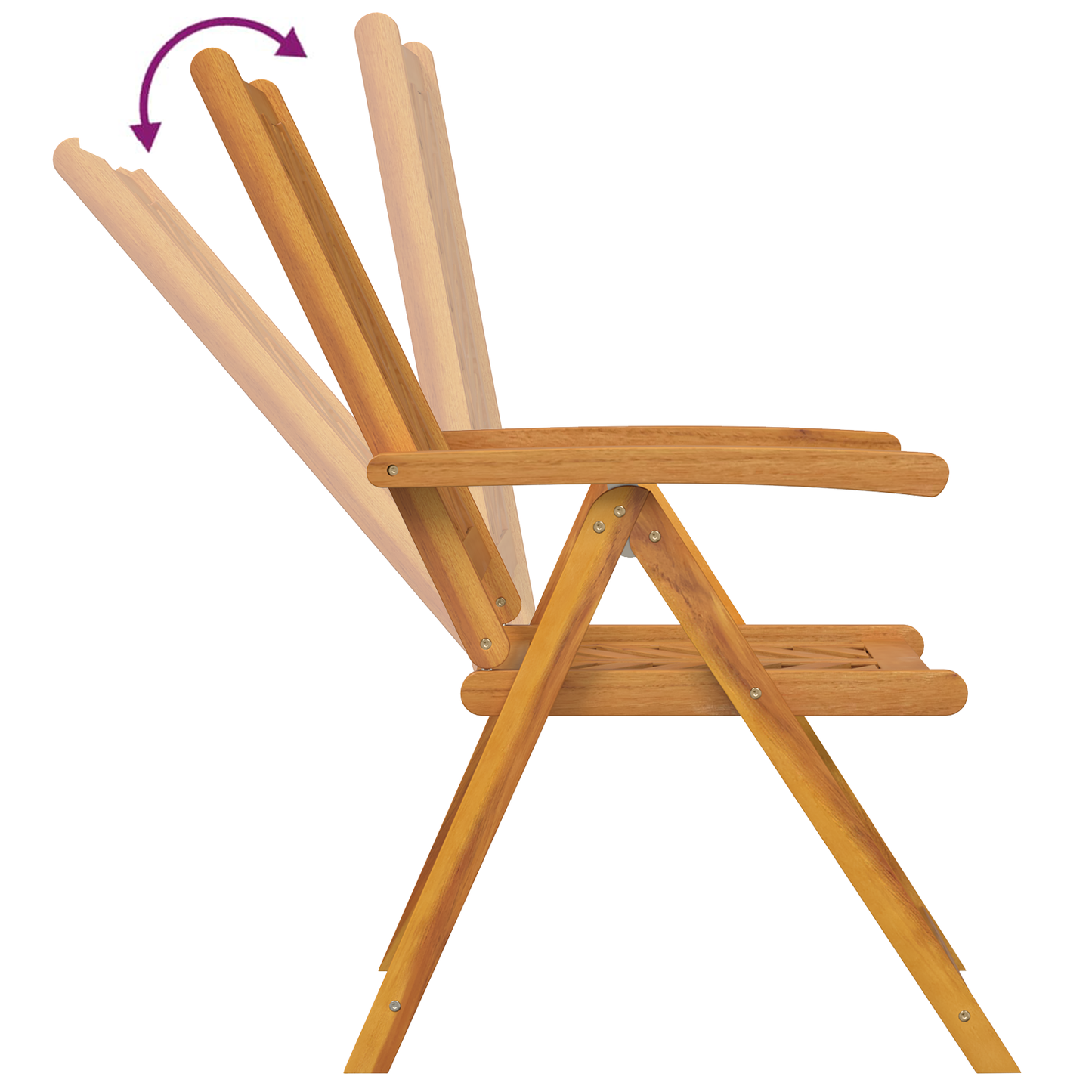 3-delt Hage Spisestue Sett Massivt Tre Akasie