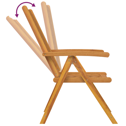 5-delt Hage Spisebordsett Massivt Tre Akasia